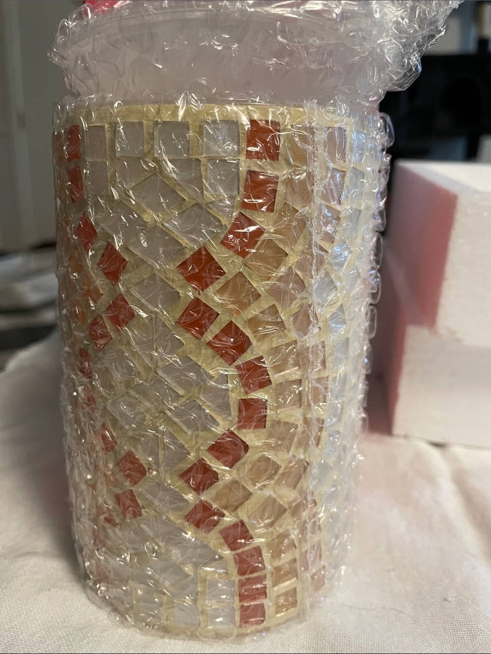 Decorative Mosaic Glass accent shade for a wax warmer